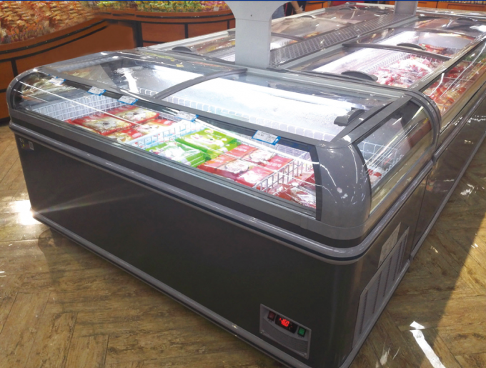 یخچال فریزر جزیره سوپر مارکت شیشه ای Top Top با طراحی ترکیبی