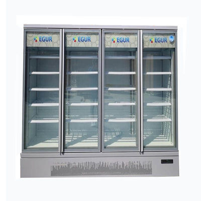 یخچال صفحه نمایش خنک کننده 4 درب شیشه ای 220 ولت R290 به صورت ایستاده