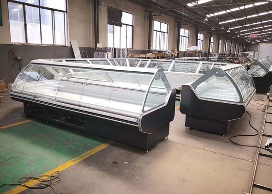 R290 ویترین یخچال و فریزر نمایشگر گوشت تازه را از بالا باز کنید 3750 * 1160 * 1200 میلی متر