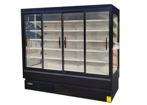 R290 Auto Defrost MultiDeck کابینت با درهای شیشه ای کشویی